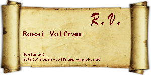 Rossi Volfram névjegykártya